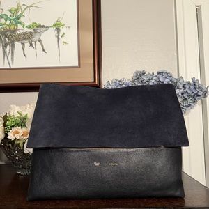 CELINE Calfskin Suede All Soft shoulder bag